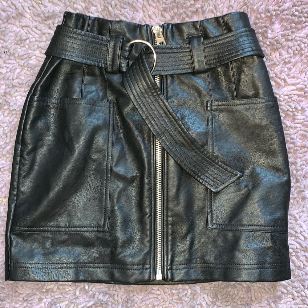 Topshop faux leather mini skirt